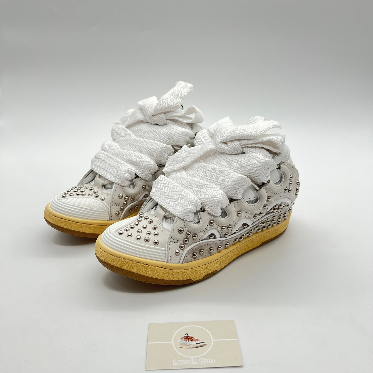 Lanvin Curb White Studs