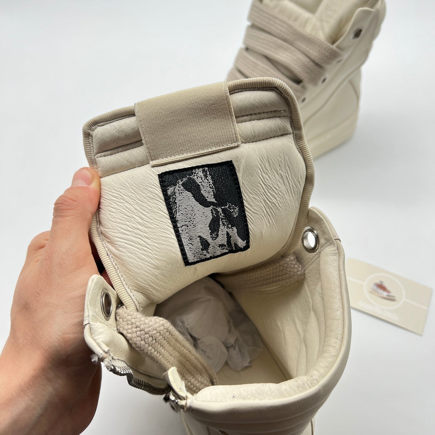 Rick Owens Geobaskets White Jumbo Lace