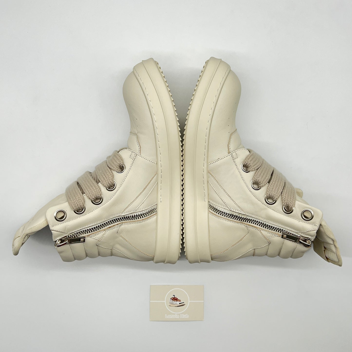 Rick Owens Geobaskets White Jumbo Lace