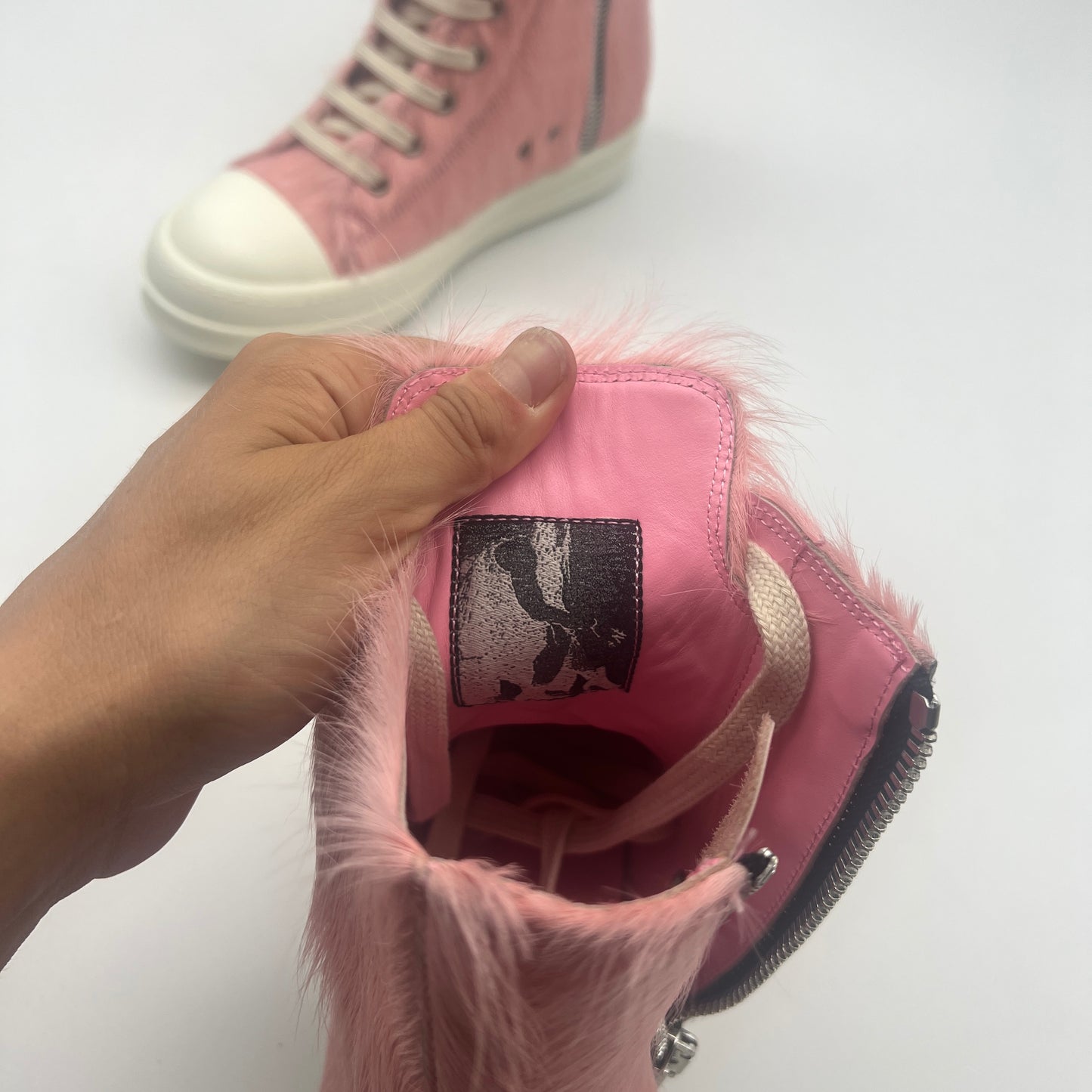 Rick Owens Ramones Pony Hair Pink