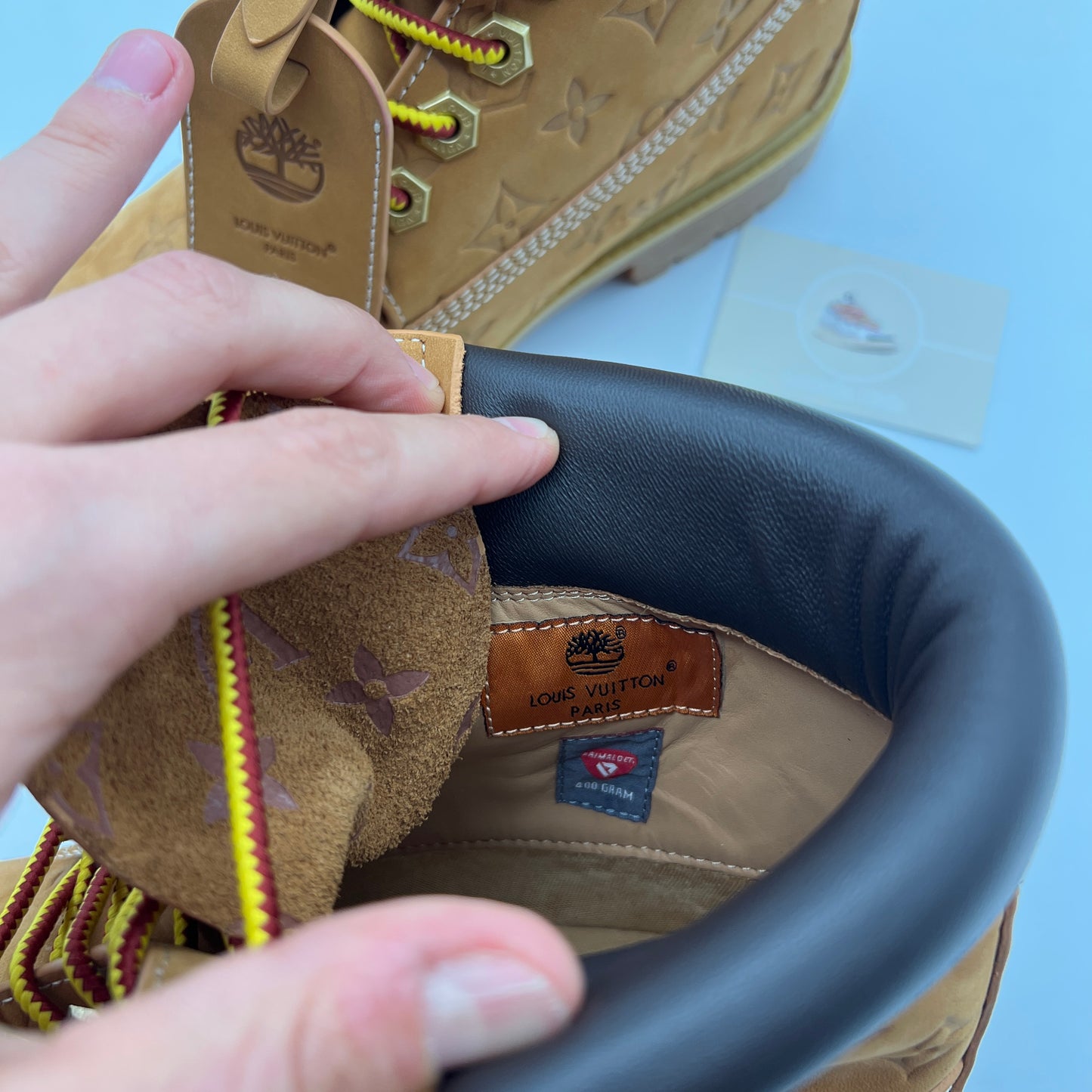 LV x Timberland Beige Ankle Boots