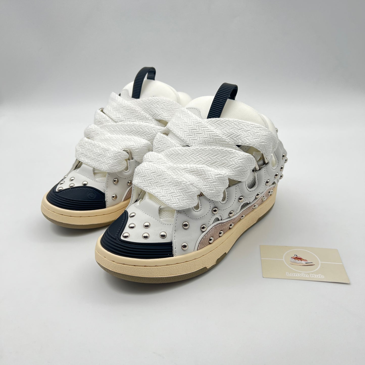 Lanvin Curb White & Black Studs