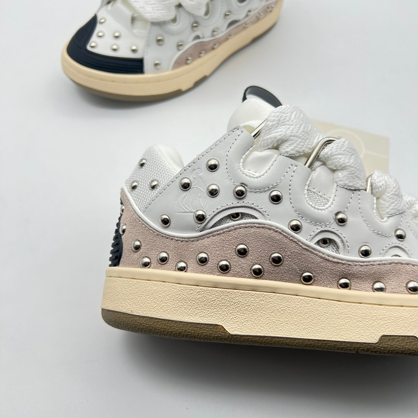Lanvin Curb White & Black Studs
