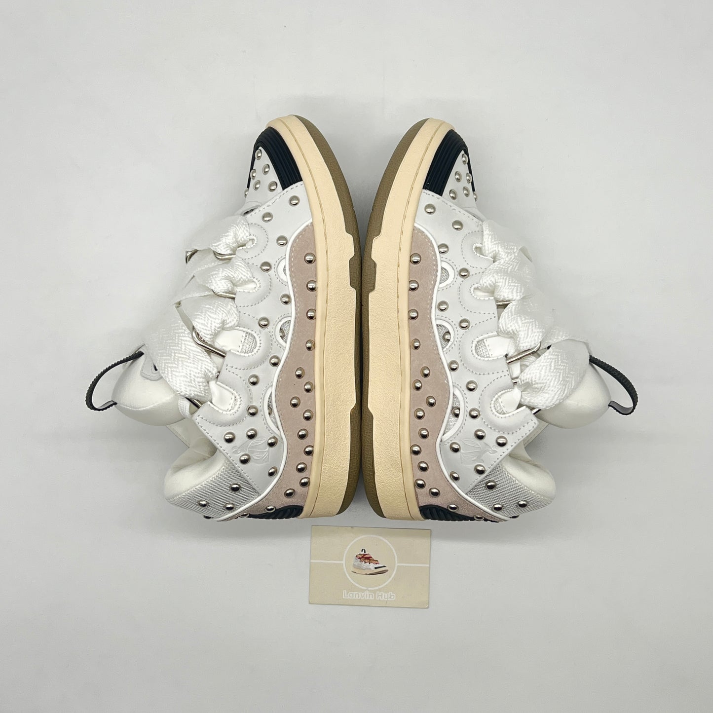 Lanvin Curb White & Black Studs
