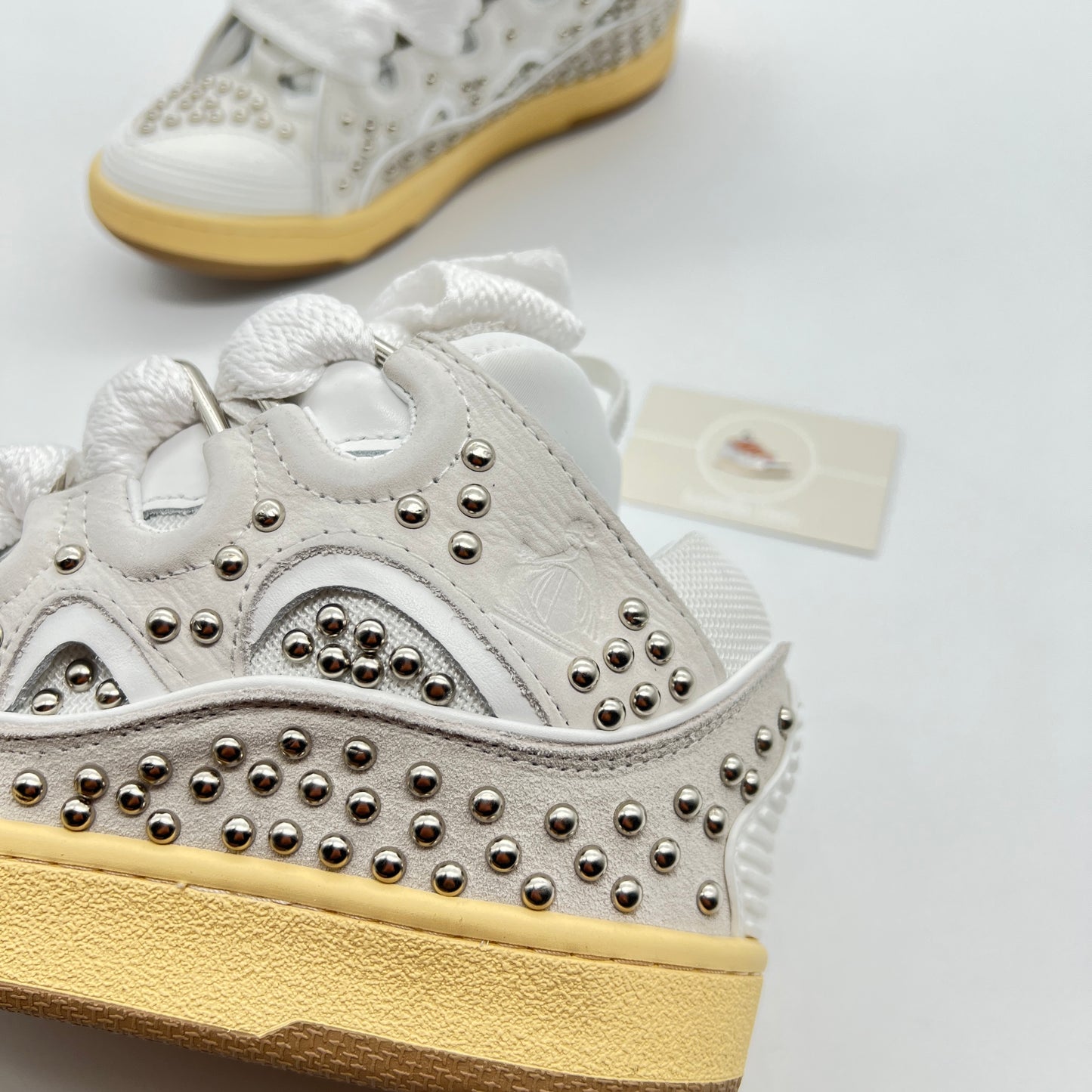 Lanvin Curb White Studs