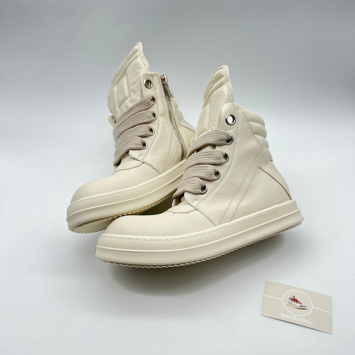 Rick Owens Geobaskets White Jumbo Lace