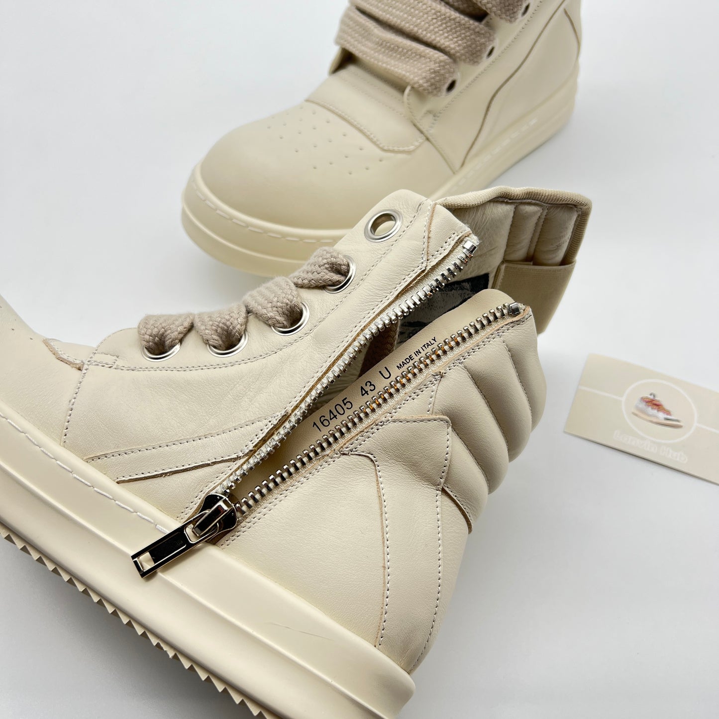 Rick Owens Geobaskets White Jumbo Lace